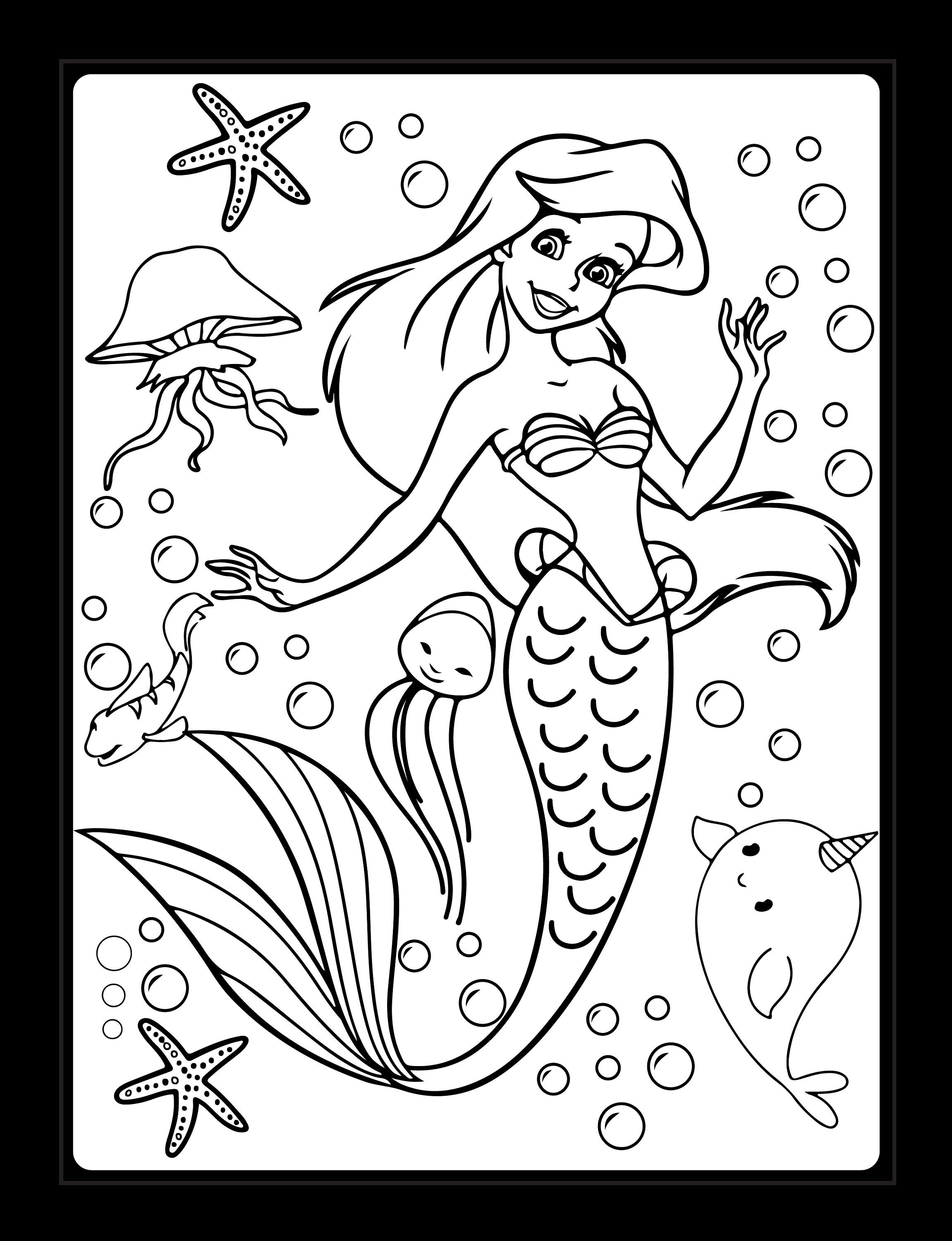 Printable mermaid coloring pages