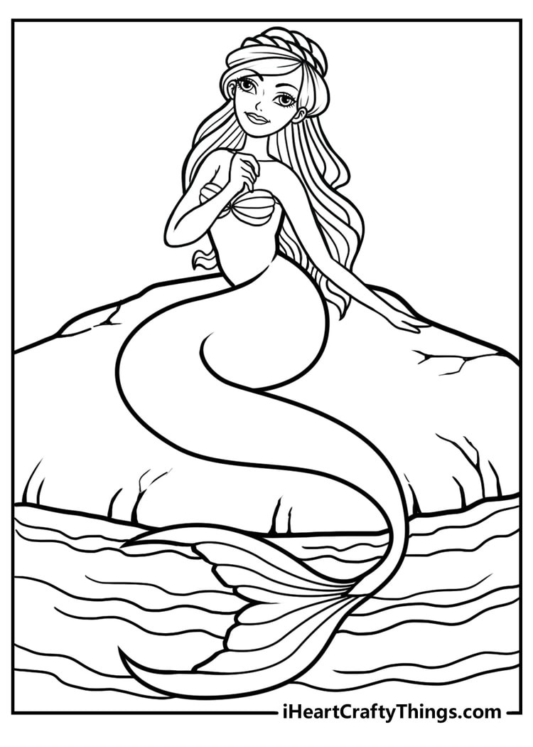 Mermaid coloring pages free printables