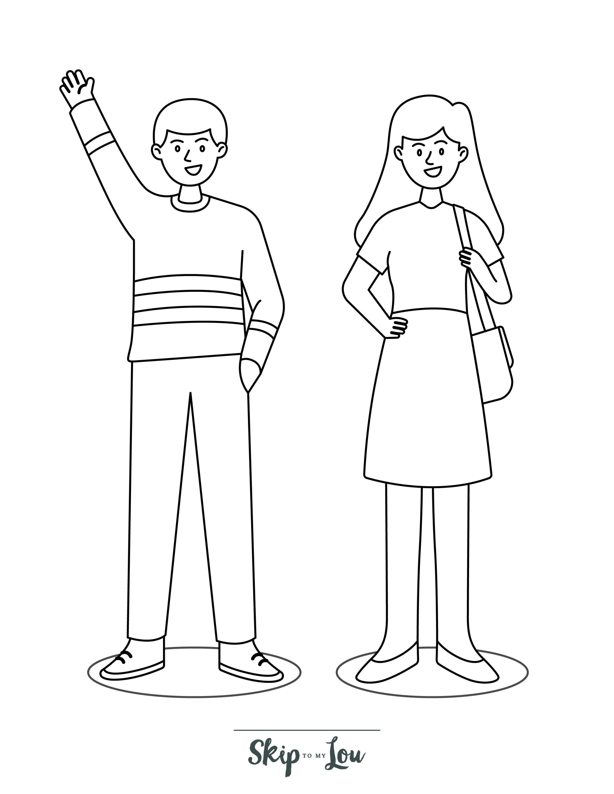 People coloring pages