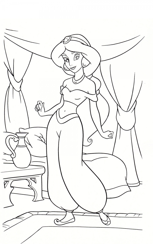 Coloring pages free printable jasmine coloring pages disney princess