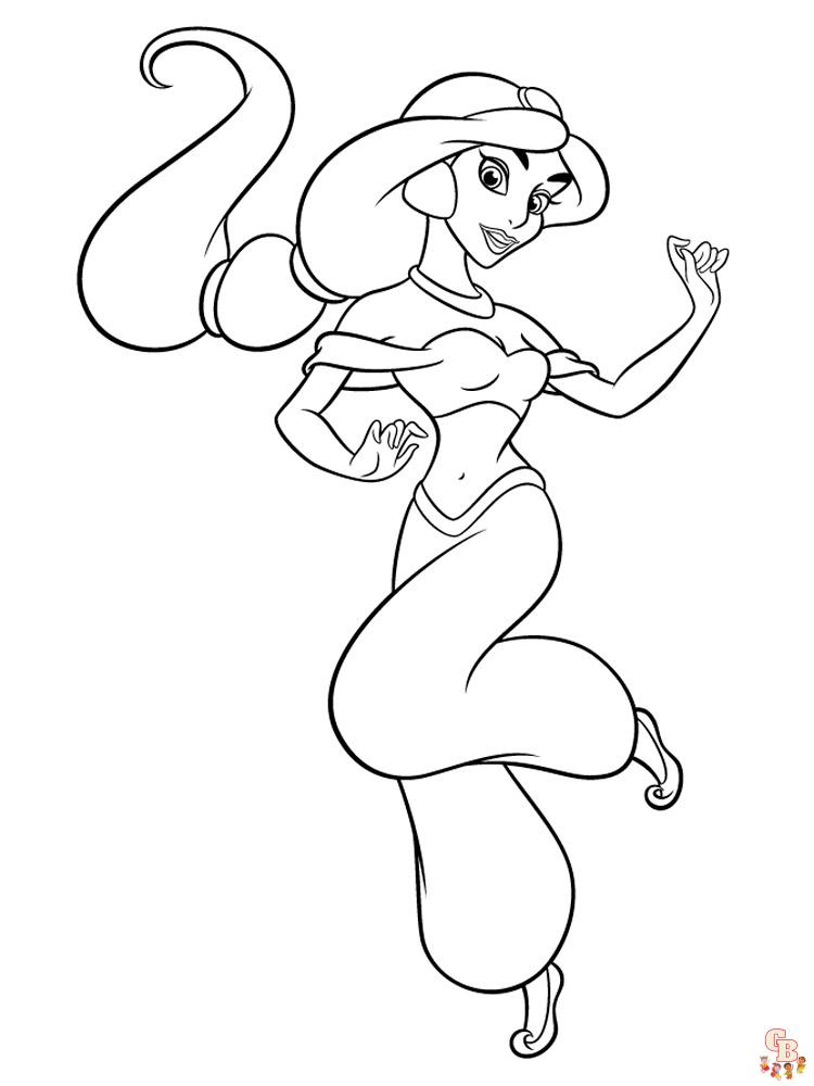 Discover the magic of jasmine coloring pages