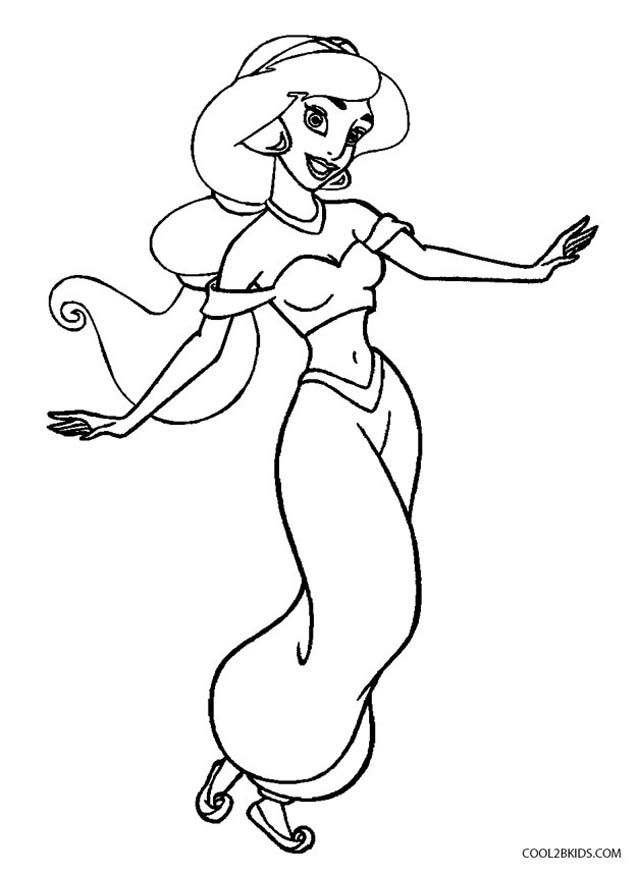 Printable jasmine coloring pages for kids coolbkids princess coloring pages disney princess colors disney princess coloring pages