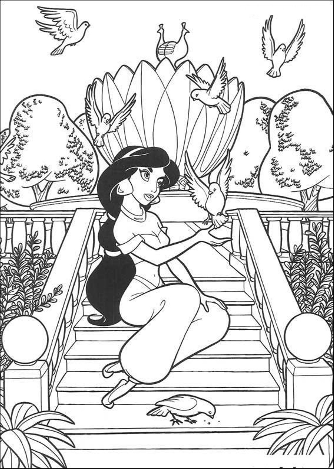 Free printable jasmine coloring pages for kids