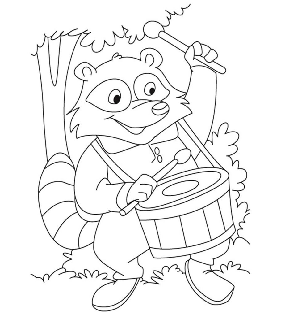 Funny raccoon coloring pages your toddler will love to color
