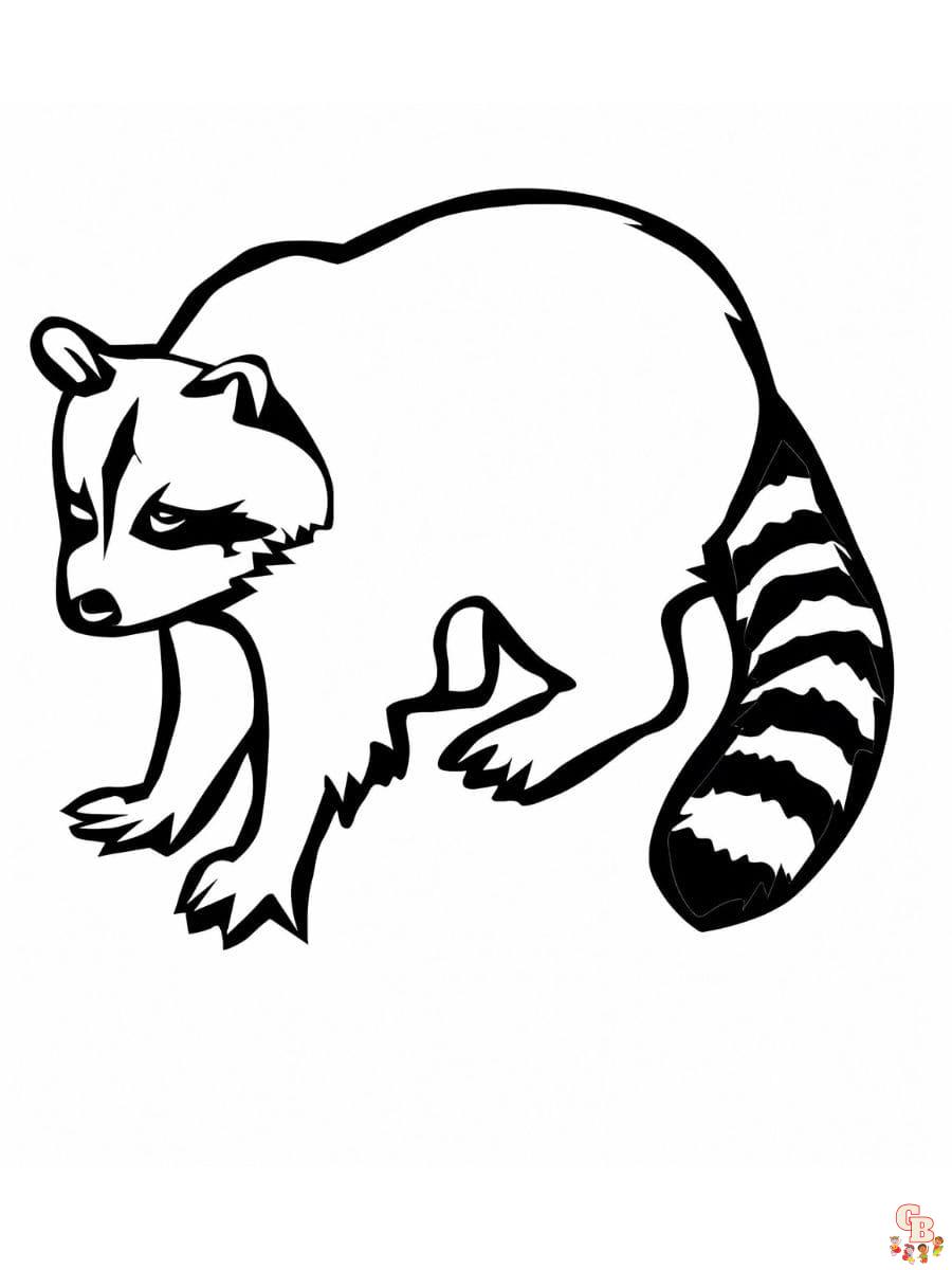 Printable racoon coloring pages free for kids and adults