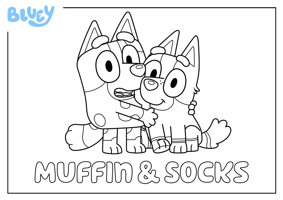Print your own colouring sheet of muffin and socks