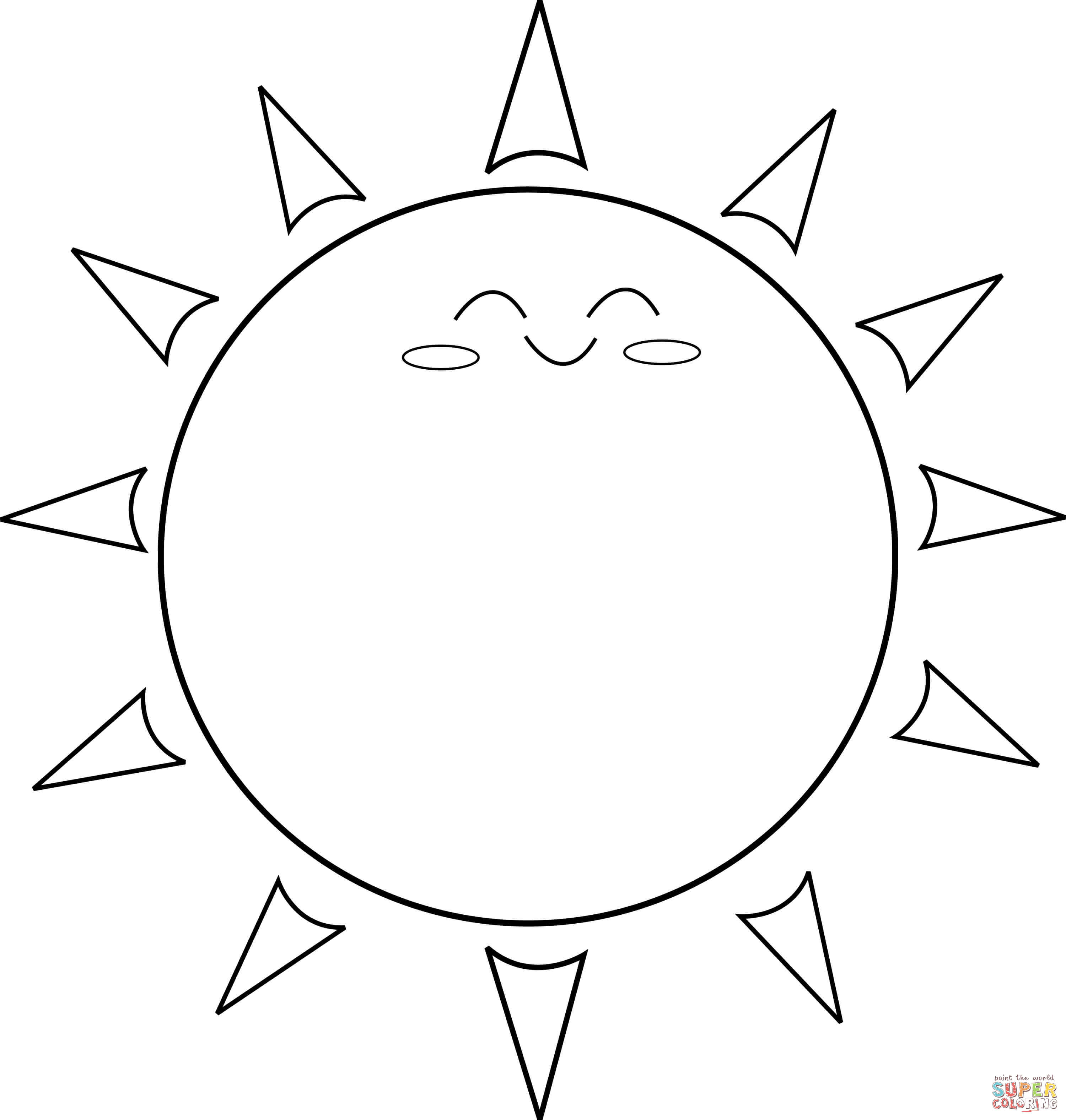 Happy sun coloring page free printable coloring pages