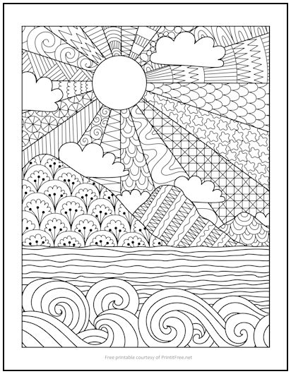 Noonday sun coloring page print it free