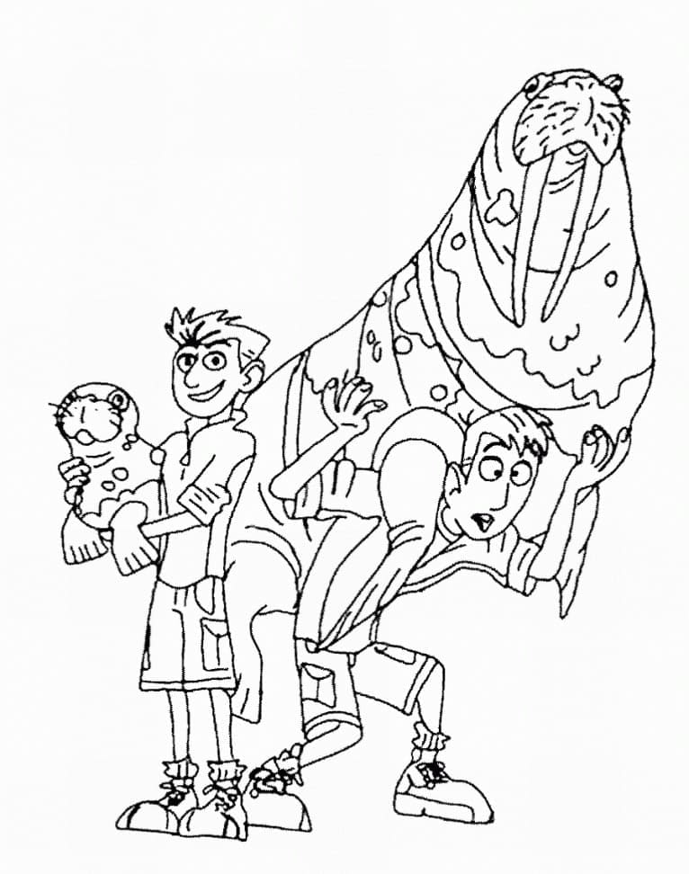 Funny wild kratts coloring page