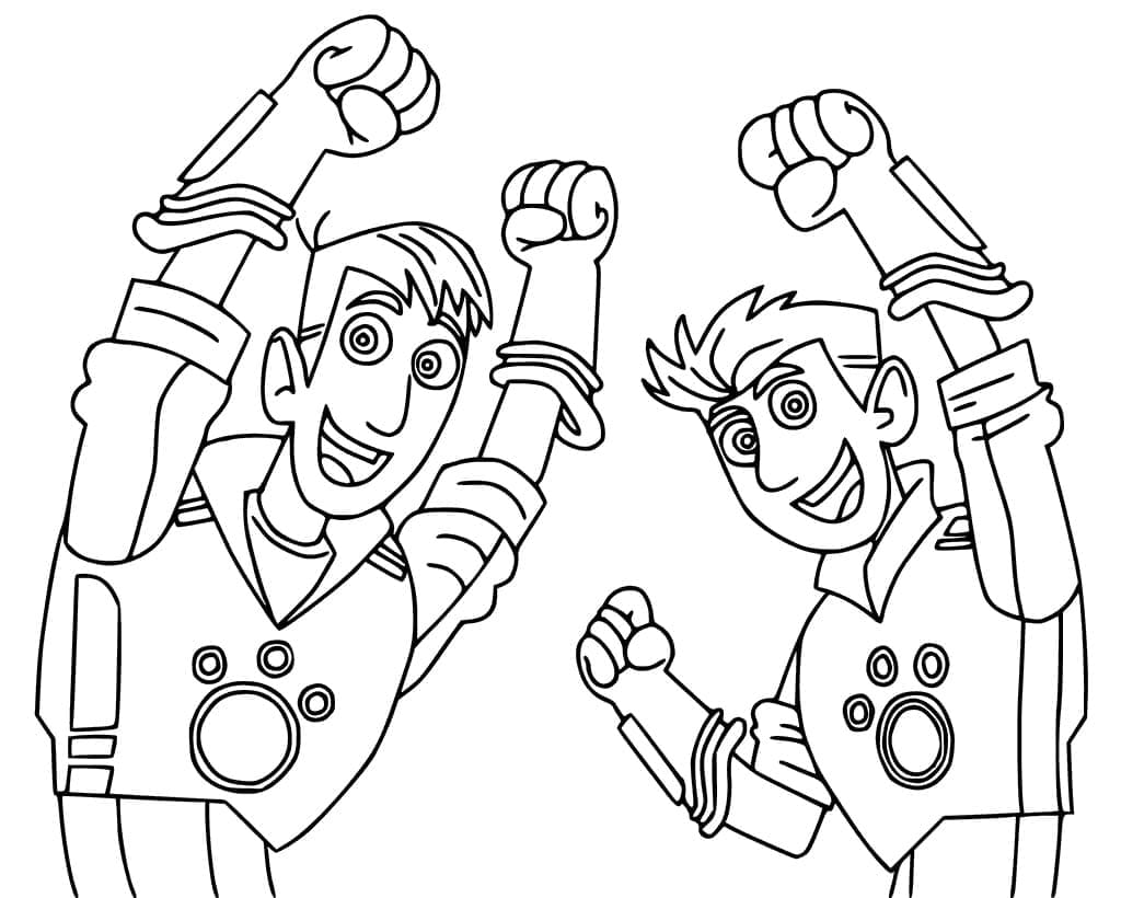 Chris y martin from wild kratts coloring page