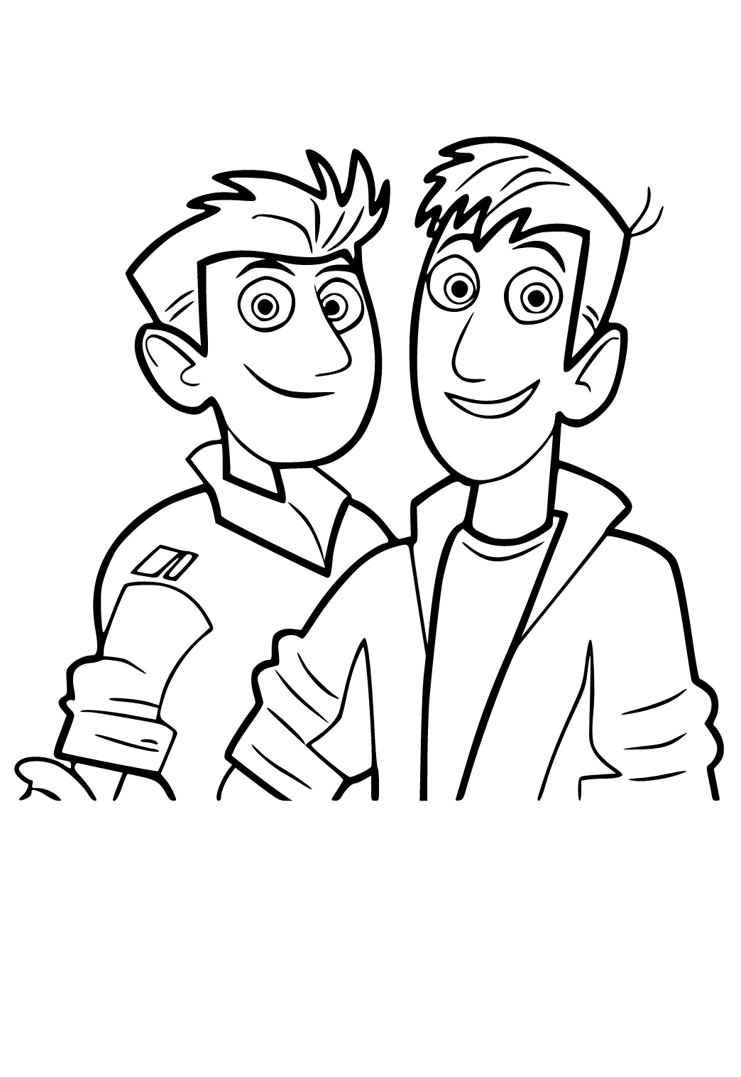Free printable wild kratts friends coloring page for adults and kids