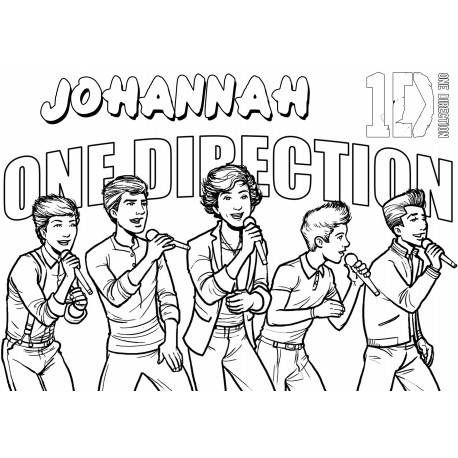 Personalised one direction a colouring pictures set of