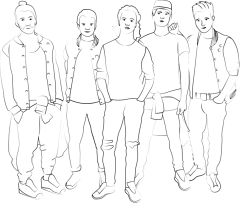 One direction coloring page free printable coloring pages