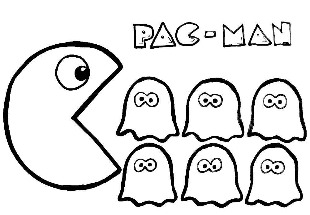 Pac man coloring pages printable for free download