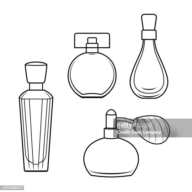 Vector illustration of perfume isolated on white background clothing costumes and accessories concept cartoon characters education and school kids coloring page printable activity worksheet flashcard high