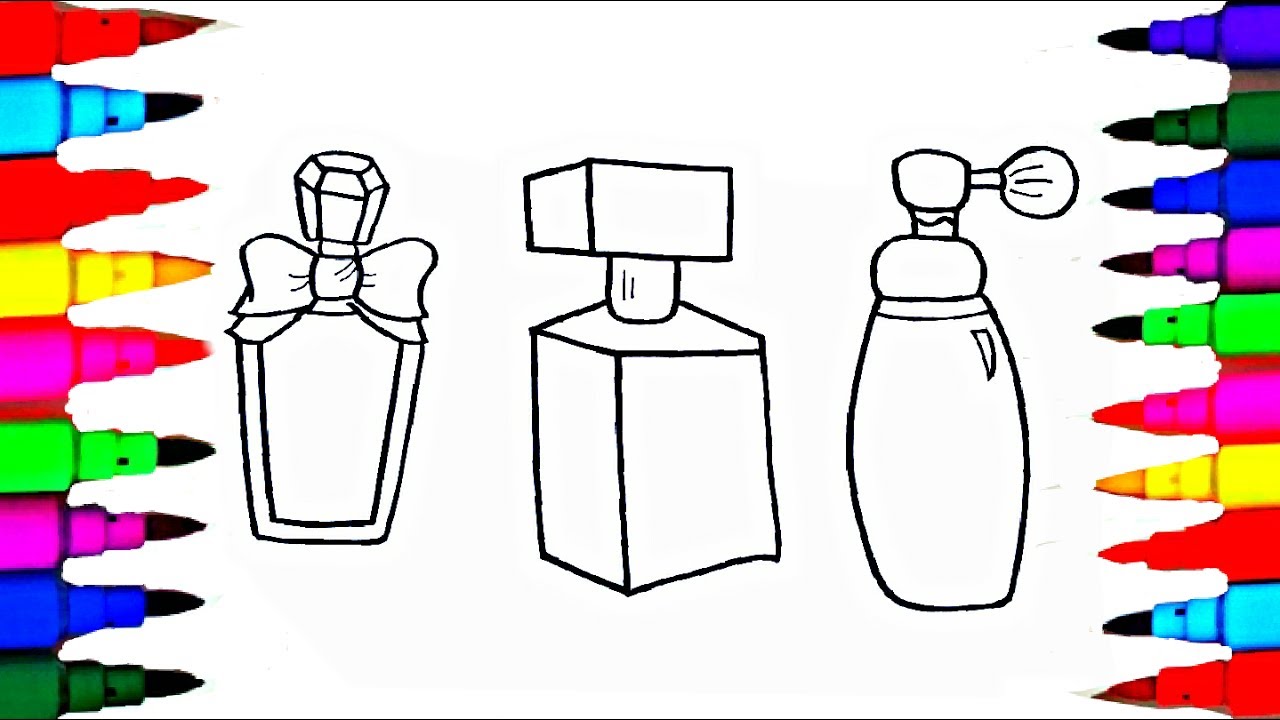 Learn rainbow colors l perfume bottle coloring pages l art for kids