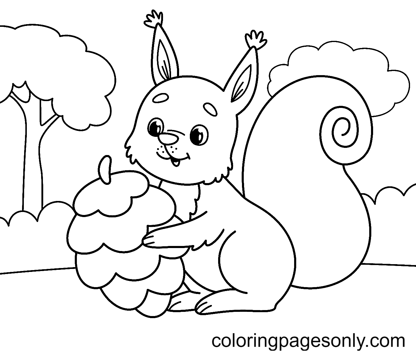 Squirrel coloring pages printable for free download