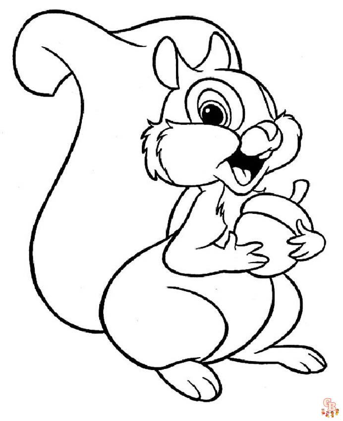 Free printable squirrel coloring pages for kids
