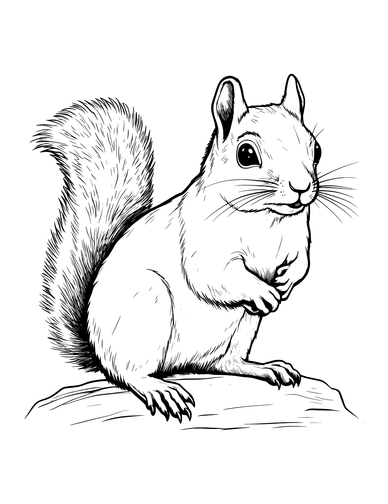 Adorable squirrel coloring pages for kids and adults