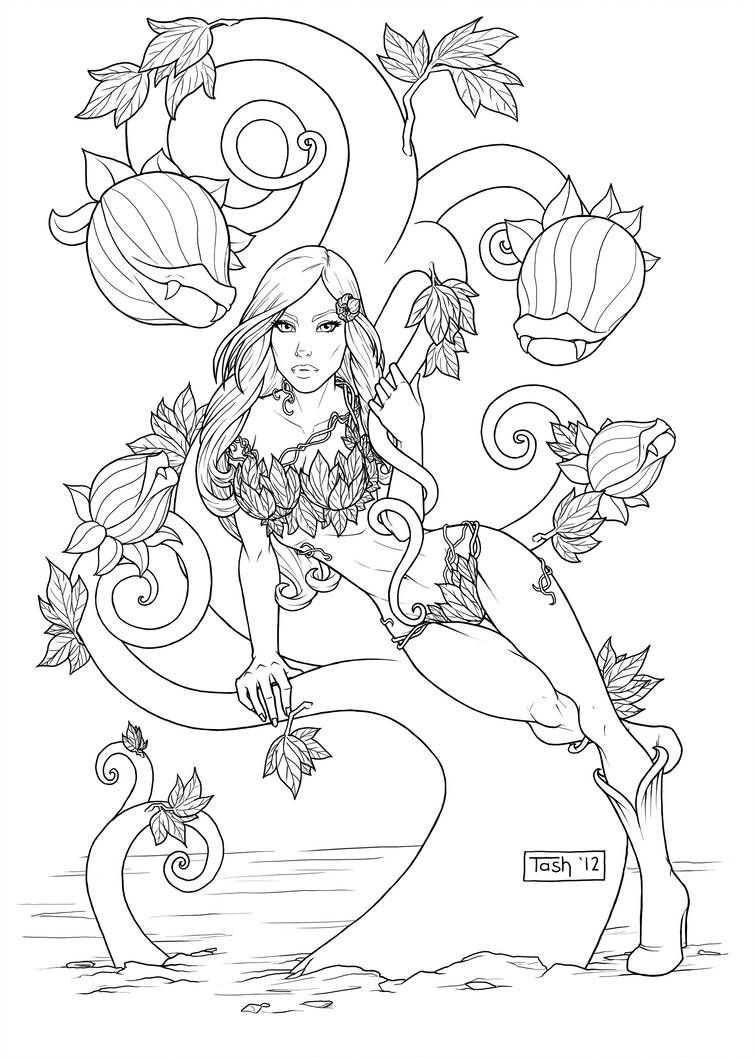 Poison ivy by tashotoole on deviantart adult coloring designs coloring pages to print coloring pages