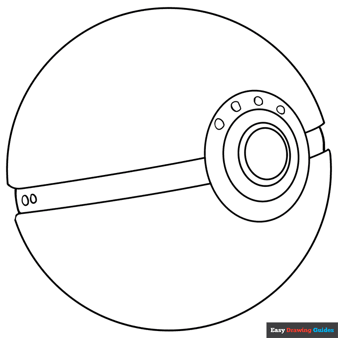 Pokeball coloring page easy drawing guides