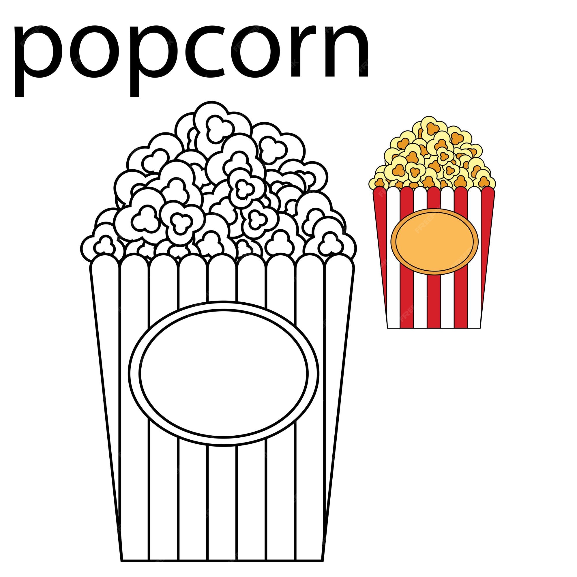 Premium vector coloring pages popcorn