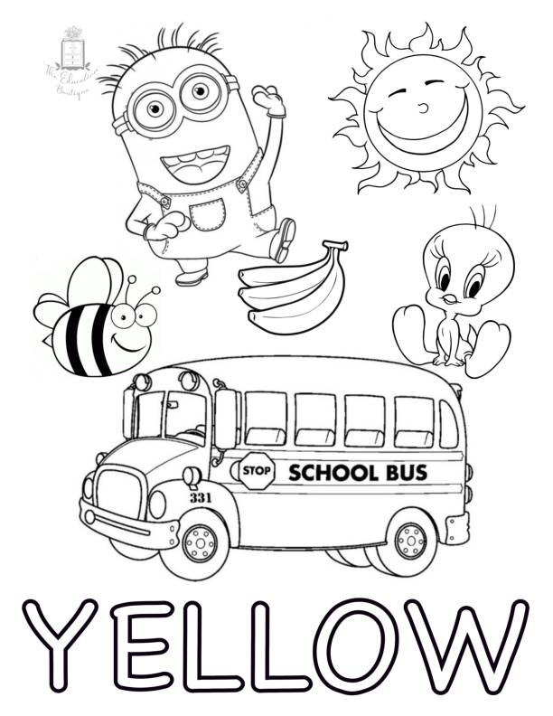 Preschool color recognition coloring sheets