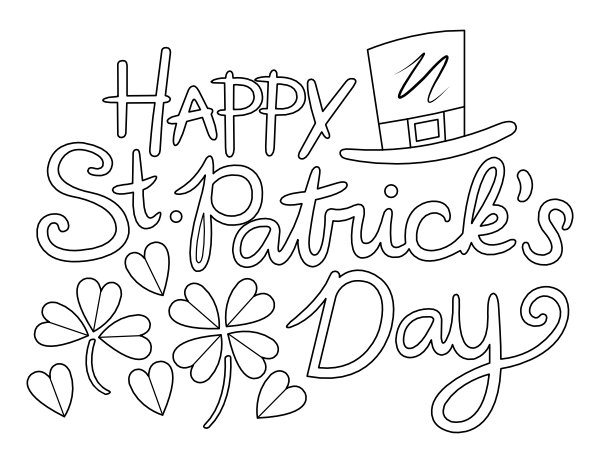 Printable happy st patricks day coloring page