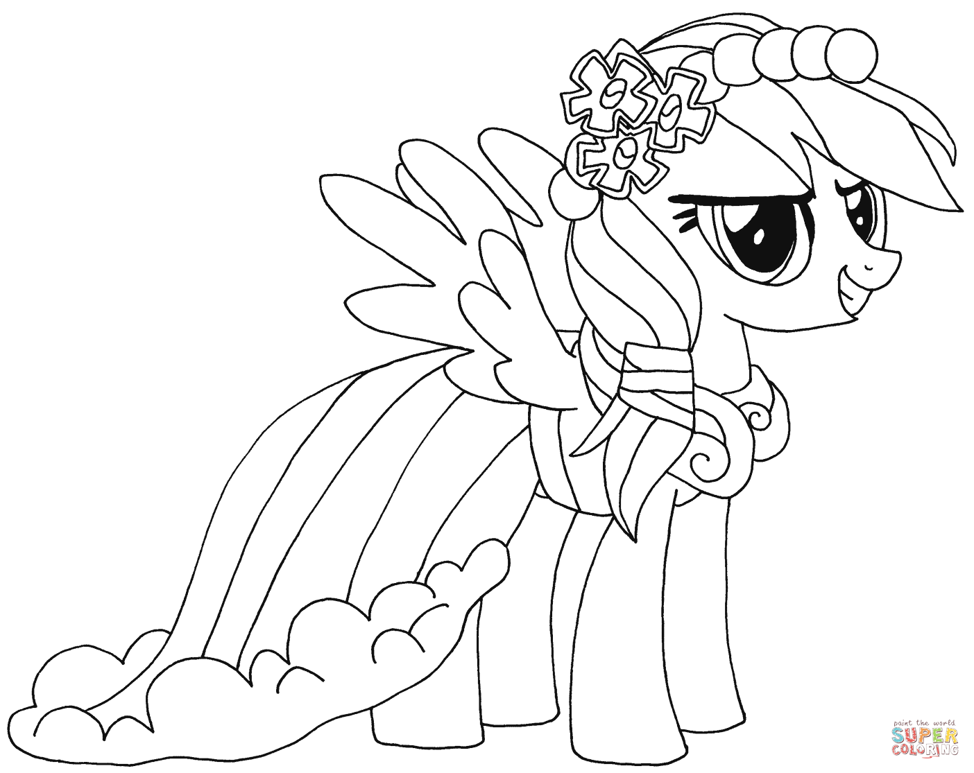 Rainbow dash coloring page free printable coloring pages