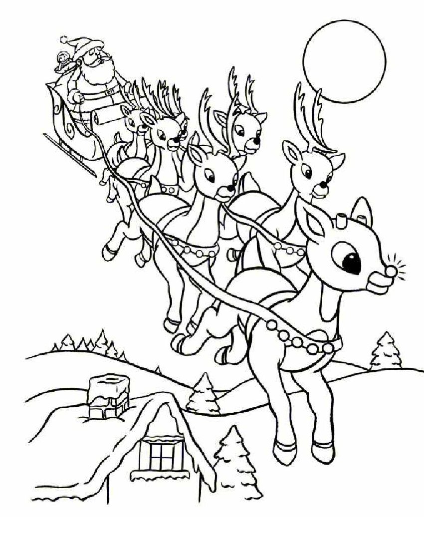 Rudolph coloring pages team colors