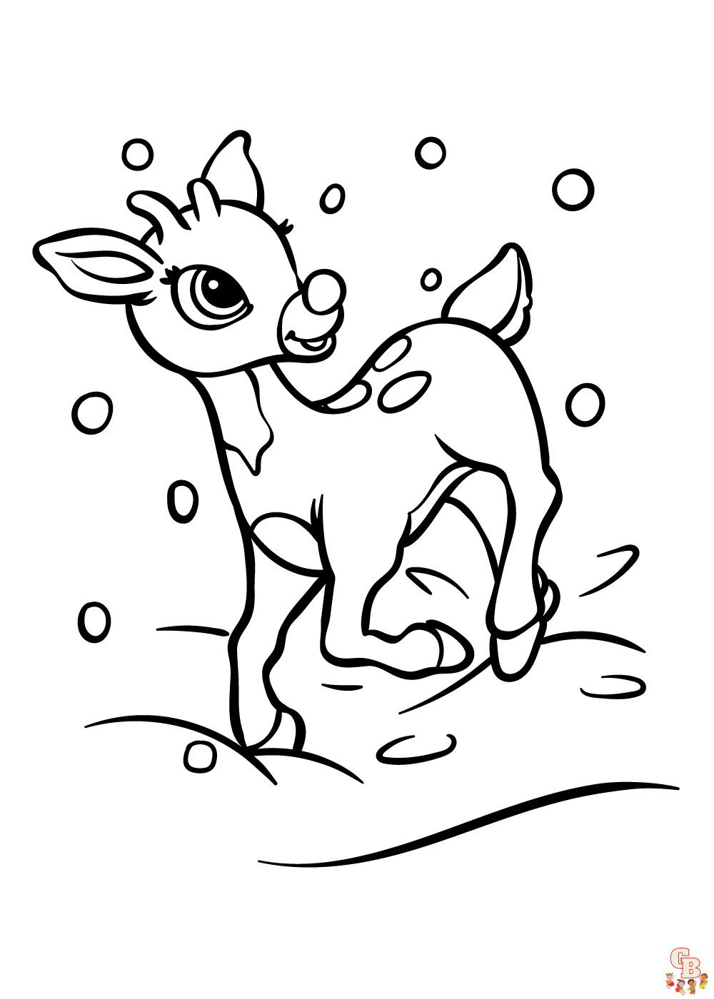 Rudolph red nosed reindeer coloring pages printable for kids