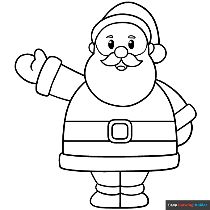 Santa claus coloring page easy drawing guides
