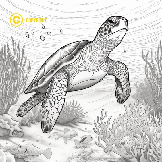 Sea turtles coloring pages realistic turtles coloring to print and color at home
