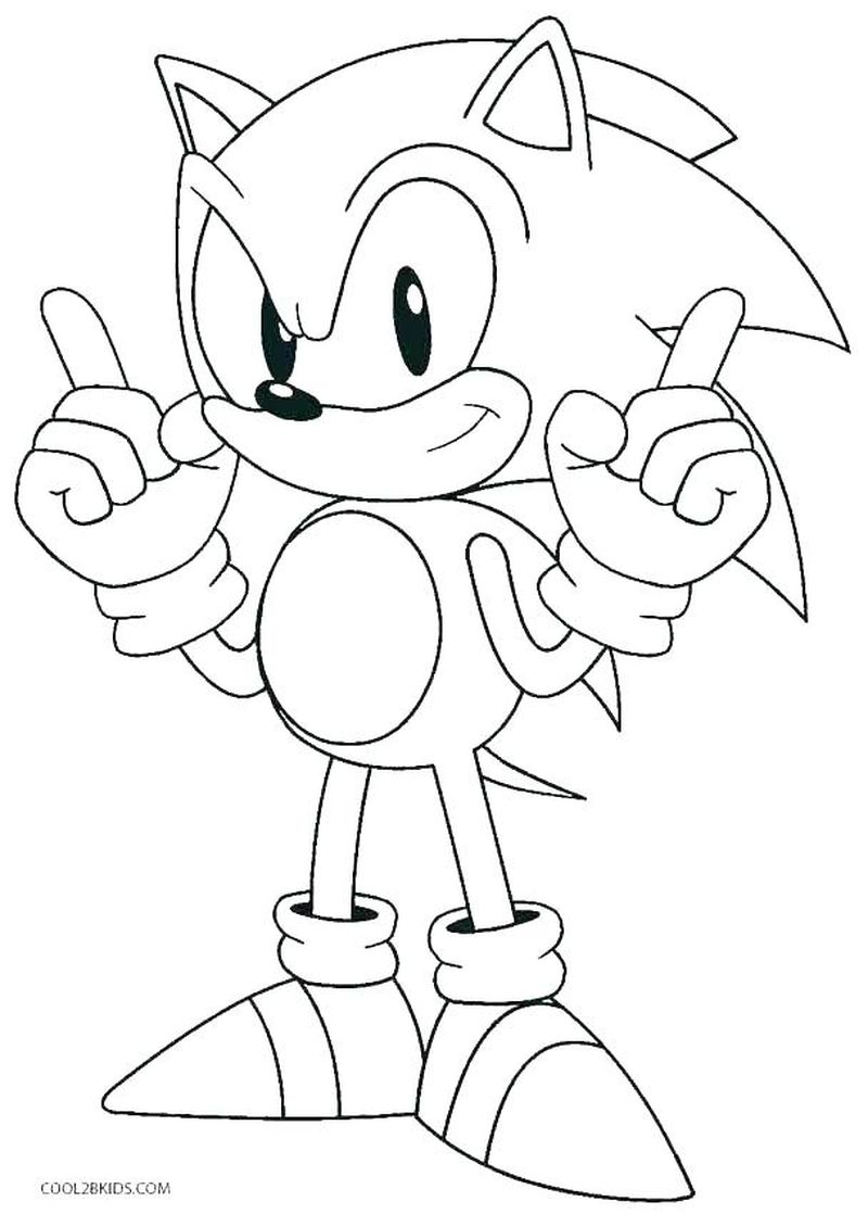Simple coloring page of sonic the hedgehog