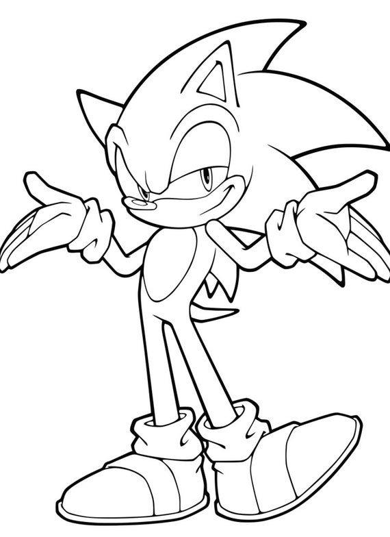 Sonic the hedgehog coloring book digital instant download pages
