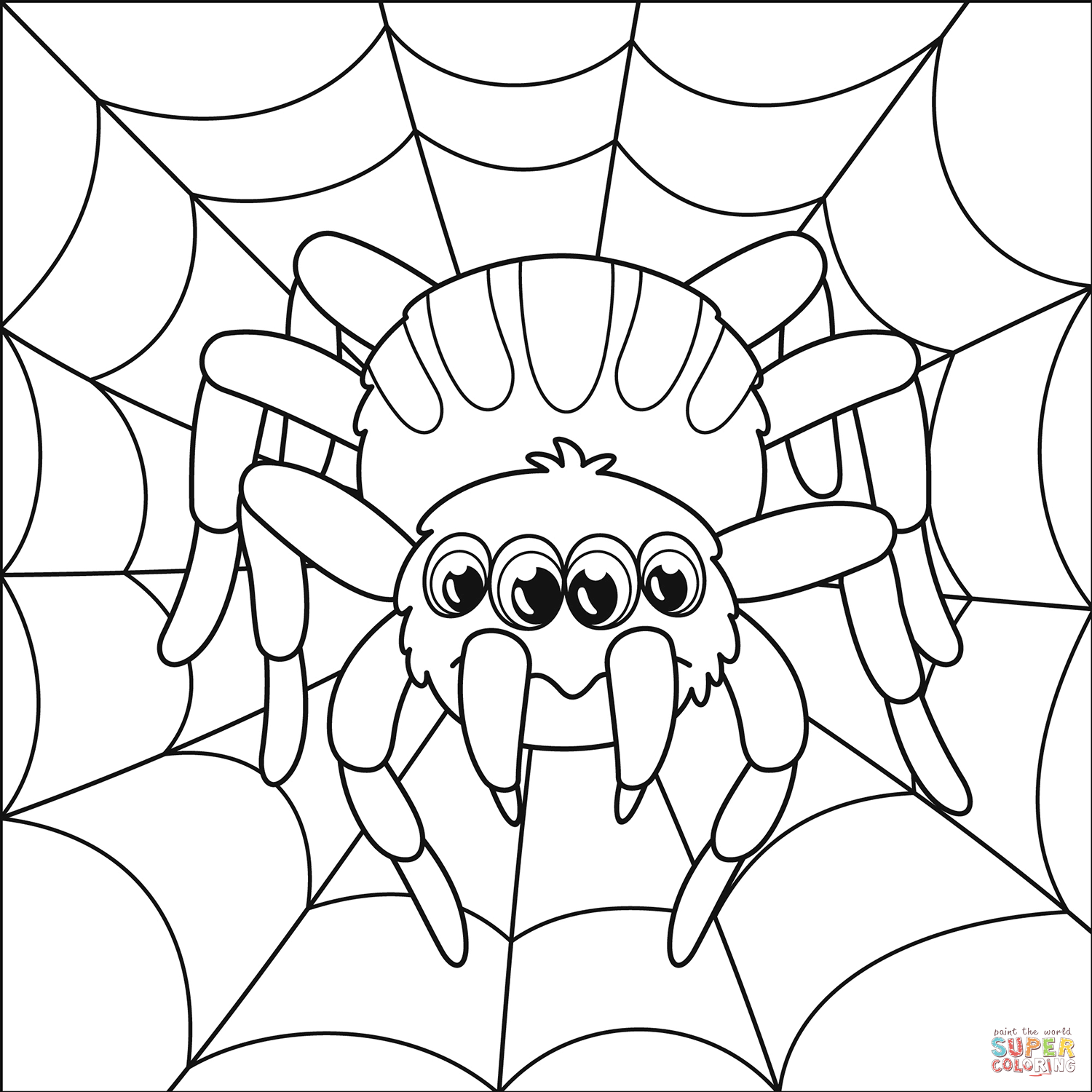 Spider coloring page free printable coloring pages