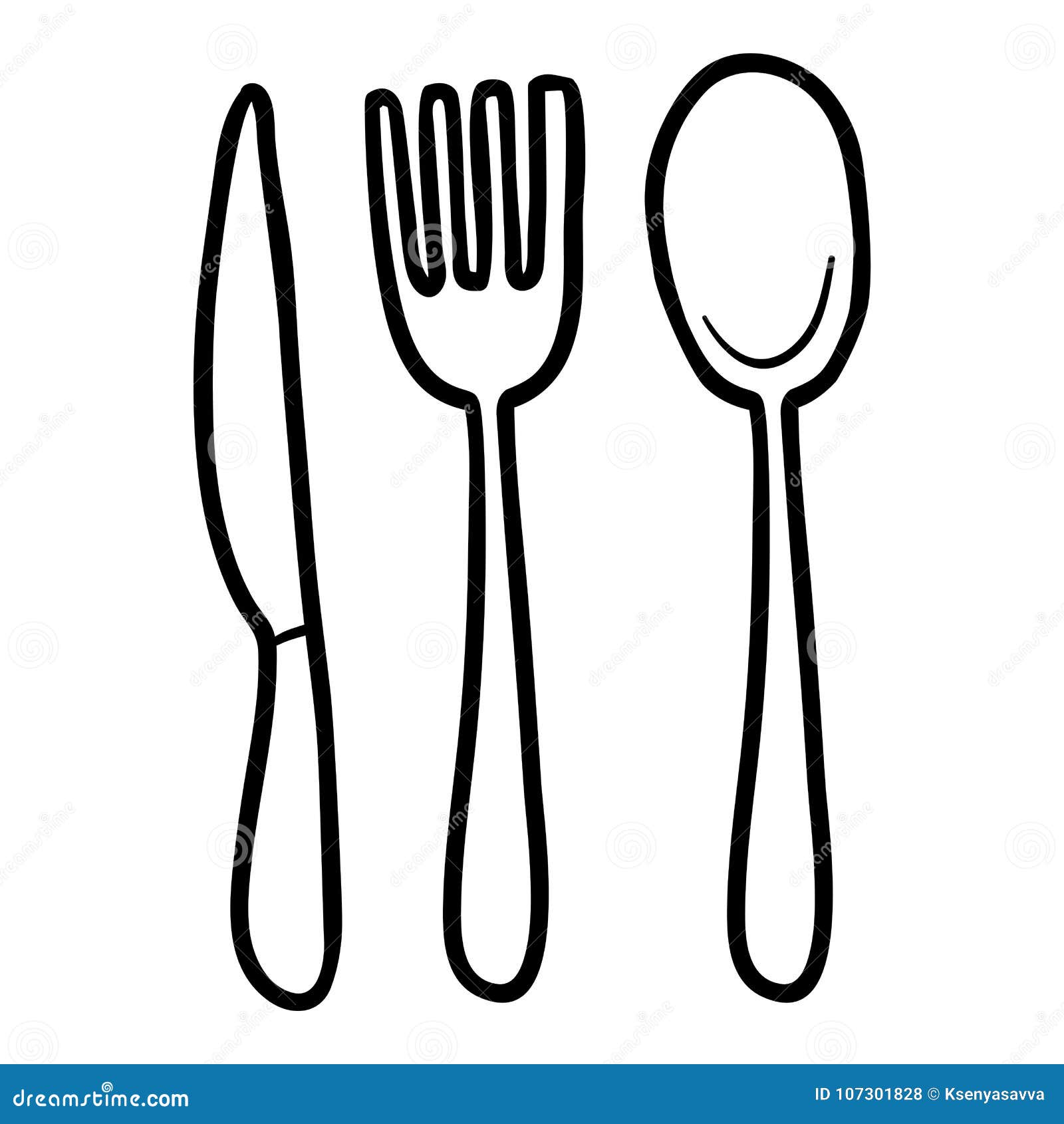 Coloring book cutlery stock vector illustration of activity