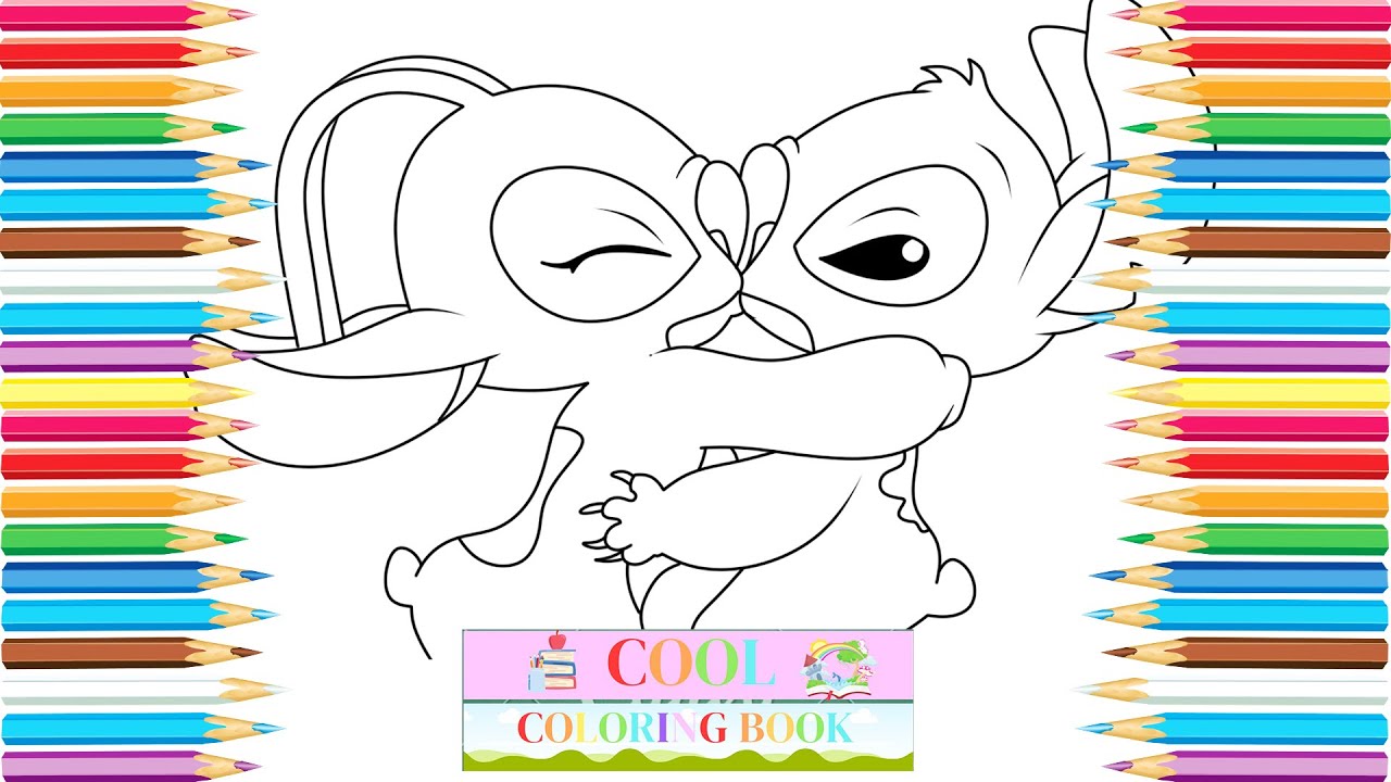 Stitch and angel coloring pages
