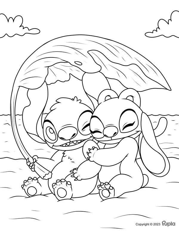 Stitch and angel in love coloring page angel coloring pages love coloring pages disney coloring pages printables