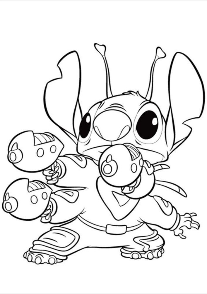 Free easy to print stitch coloring pages