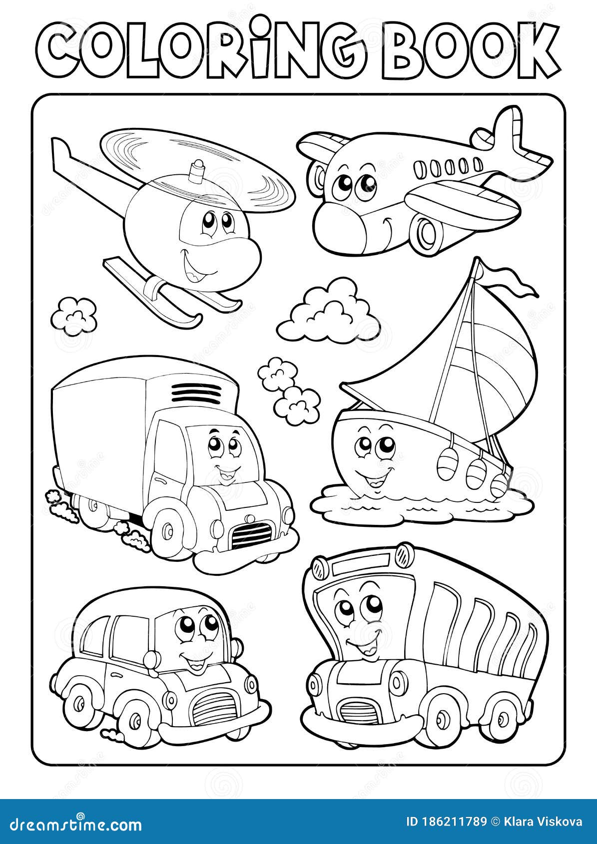 Transportation coloring book stock illustrations â transportation coloring book stock illustrations vectors clipart