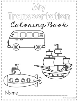 Transportation coloring pages by the kinder kids tpt