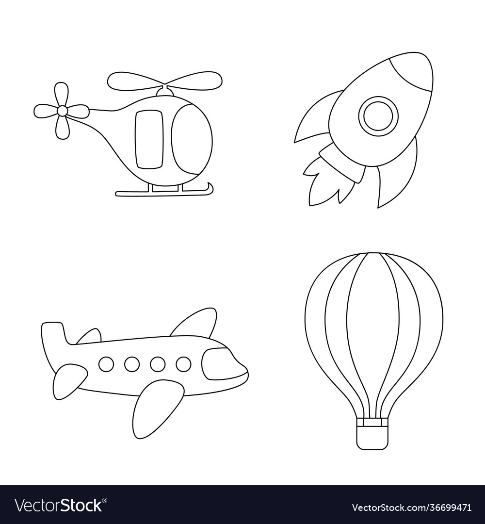 Color air transport coloring page for kids vector image