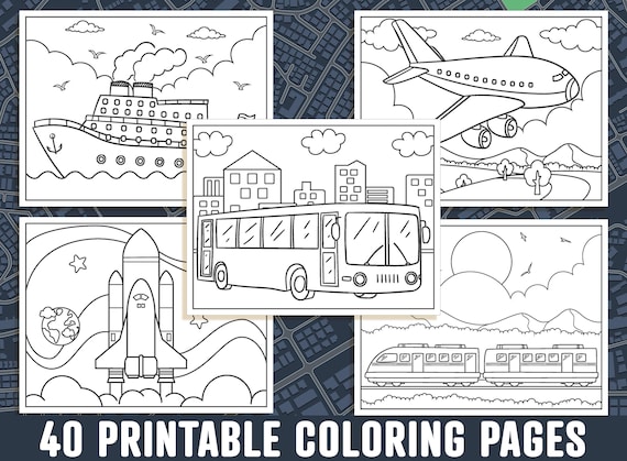 Transportation coloring pages printable transportation