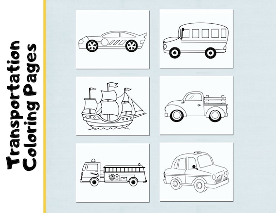 Transportation coloring pages kids coloring pages things that go coloring pages firetruck bus boat racecar