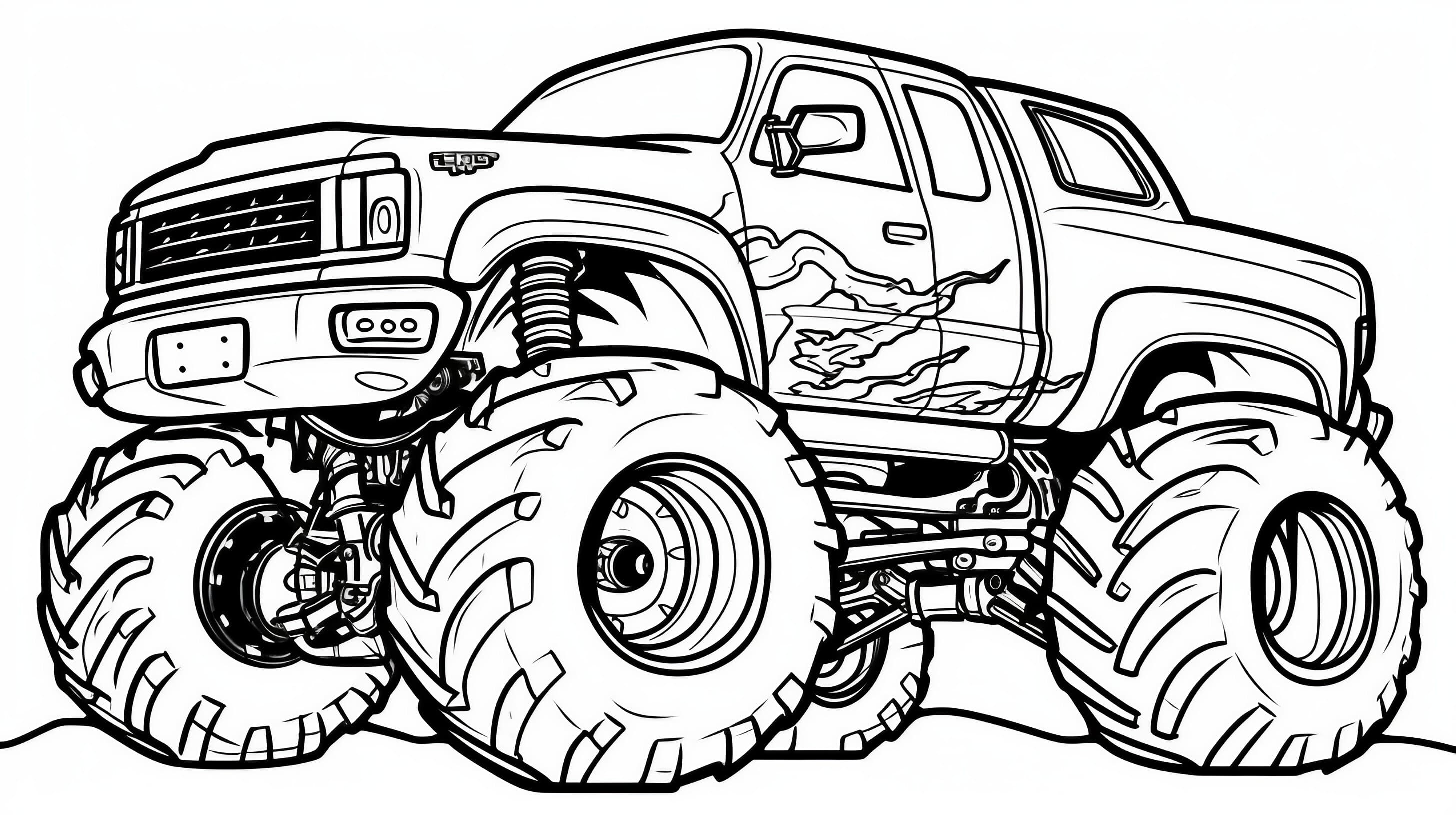Monster truck coloring pages free printable