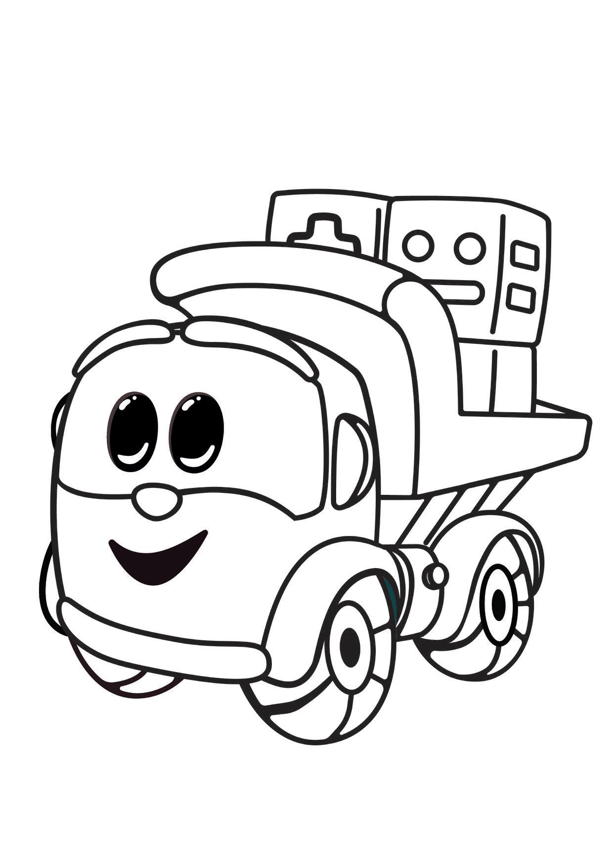 Leo the truck coloring page color leo lifty and scoop