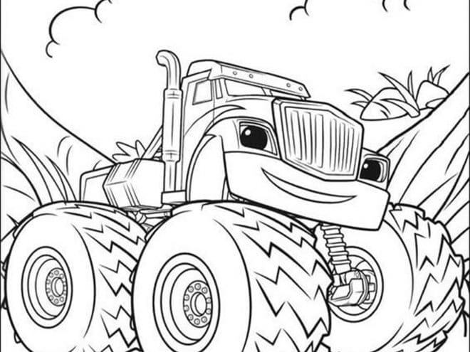 Free easy to print monster truck coloring pages