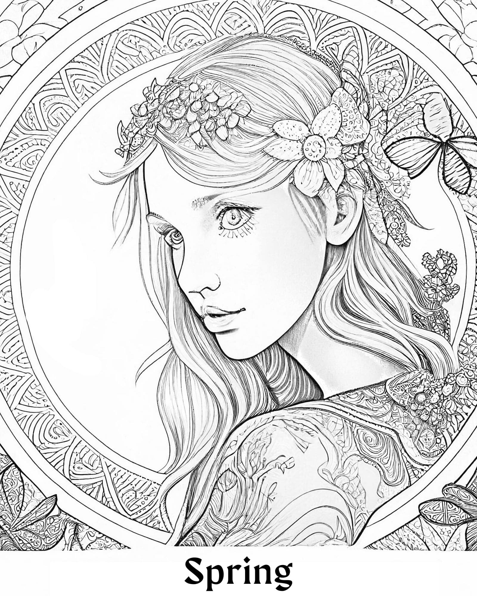 Fascinating fairy coloring pages for adults