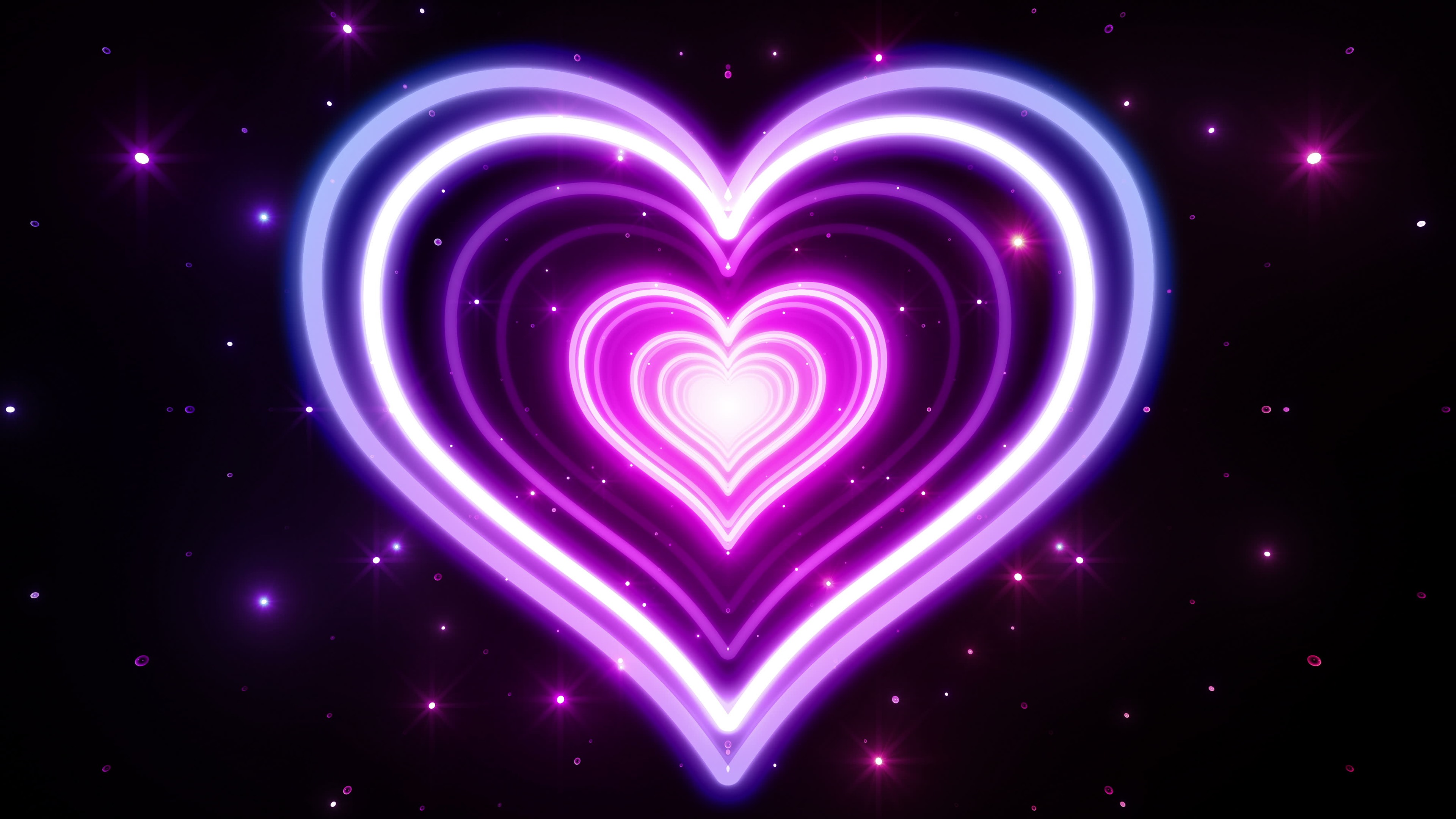 Wallpaper pink neon love heart x uhd k picture image
